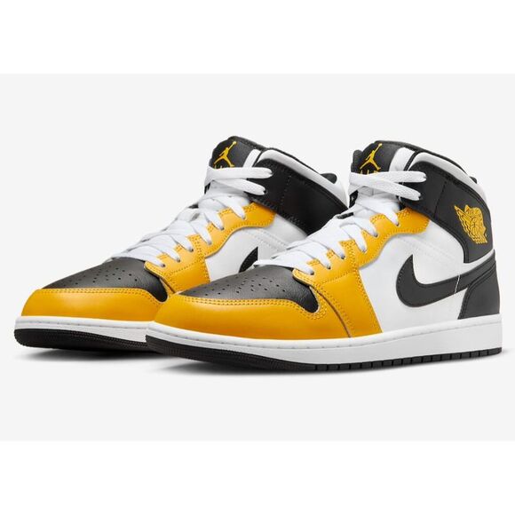 Nike Air Jordan 1 Mid Yellow Ochre/Black-White DQ8426-701 Men's - Picture 4 of 4